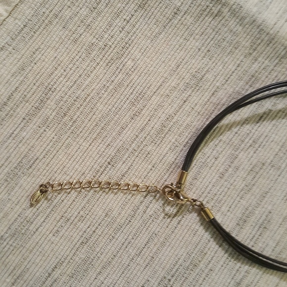 Multi-strand waxed string necklace Brown Tones - Picture 2 of 4